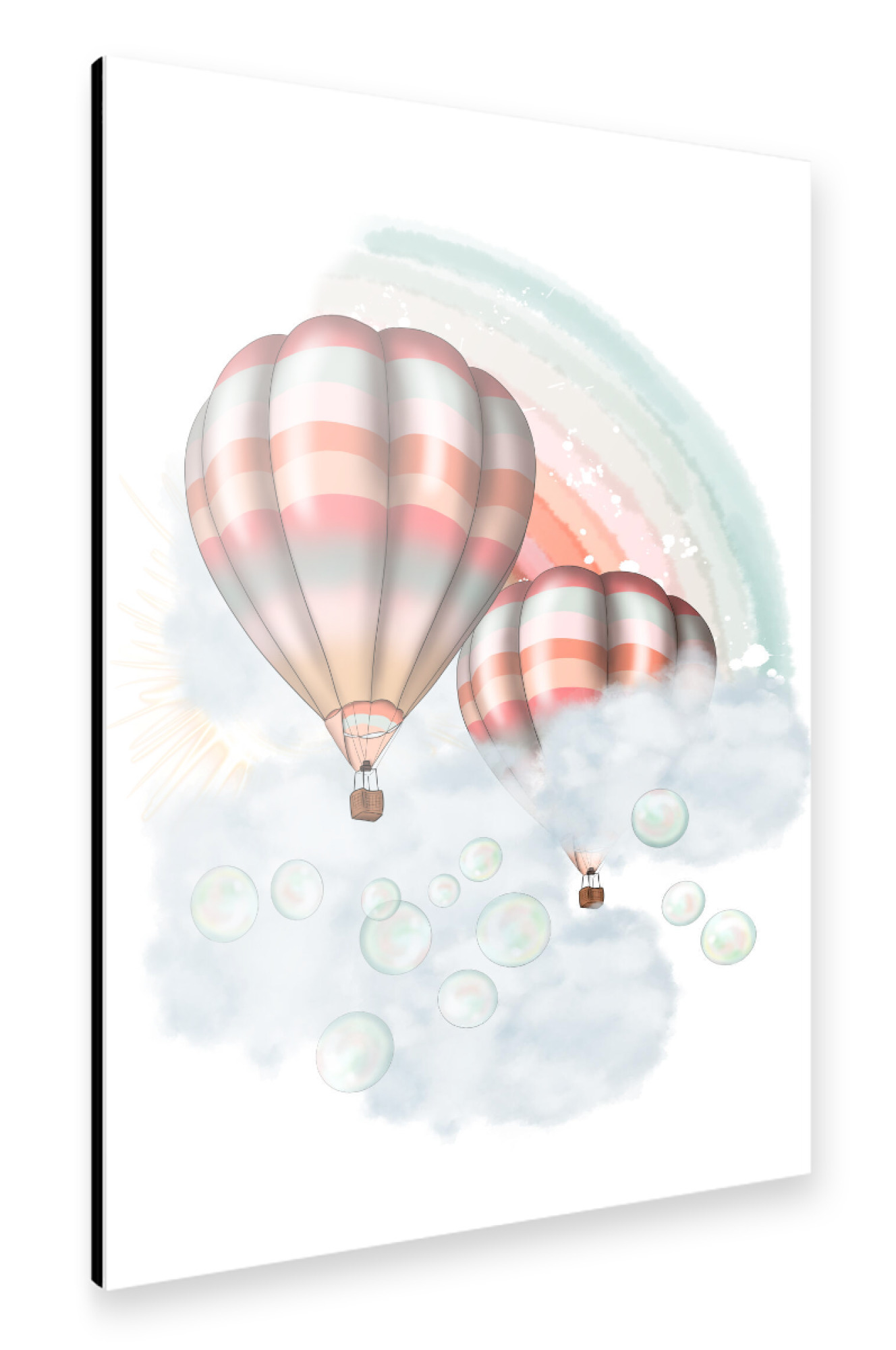 Alu-Dibond "Airballoon Illustration" 30x20 cm artboxONE
