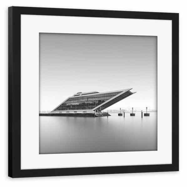 Poster mit Rahmen schwarz "Dockland Hamburg" artboxONE - Städte,Städte / Hamburg,Reise,Schwarzweiß,Architektur,Reise / Strand und Meer
