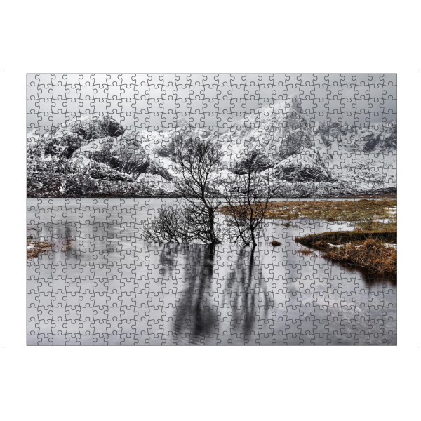 Puzzle Ravensburger "Winterliche Baumspiegelung" artboxONE - Natur,Schwarzweiß,Reise / Strand und Meer,Reise / Länder