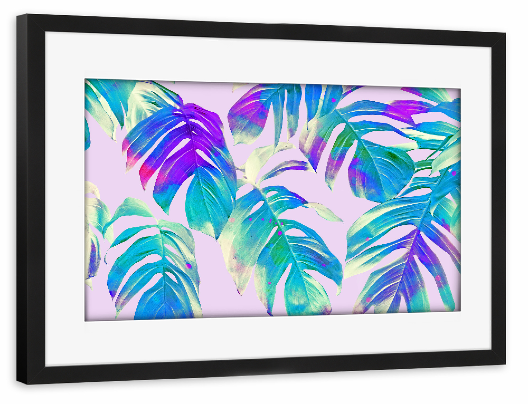Poster mit Rahmen schwarz "Monstera Leaves-II" artboxONE - Natur