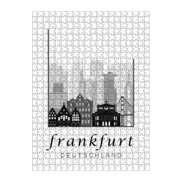 artboxONE Puzzle "Frankfurt skyline black & white" artboxONE - Schwarzweiß,Architektur,Städte / Frankfurt