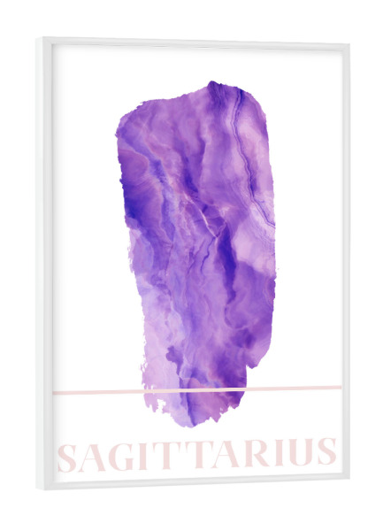 Poster mit weißem Rahmen "Agate Zodiac Sign - Sagittarius" artboxONE - Abstrakt - Sternzeichen,Pastell,Schütze,Horoskop,Astrologie,Typo,Abstract