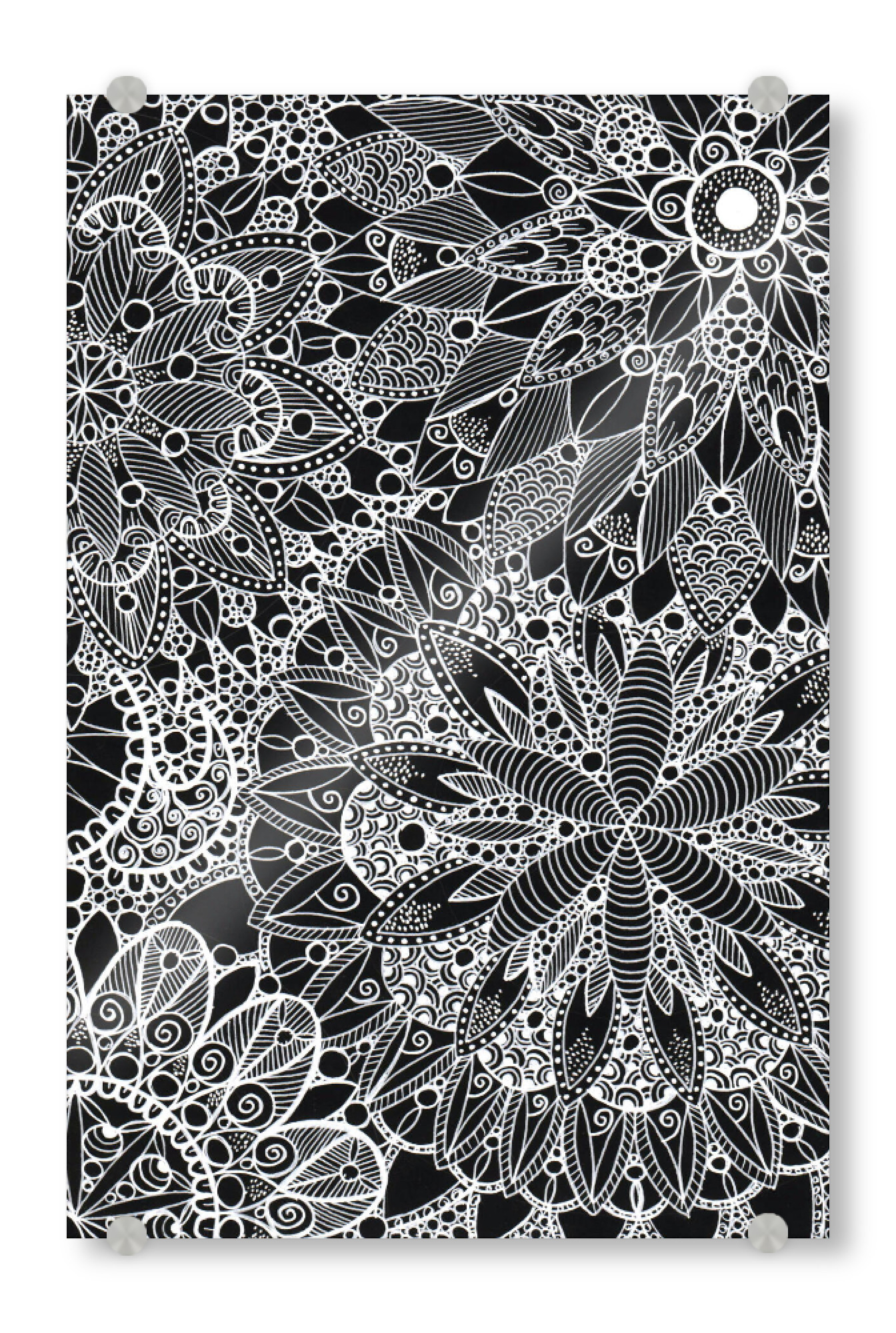 Acrylglasbild "Zen Mandala Muster" artboxONE - Abstrakt,Schwarzweiß