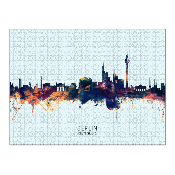 Puzzle Ravensburger "Berlin Germany Skyline BlueOrange" artboxONE - Städte,Städte / Berlin