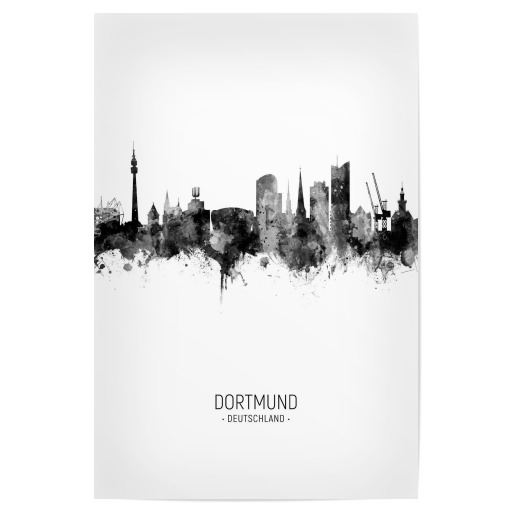 Dortmund Germany Skyline BW