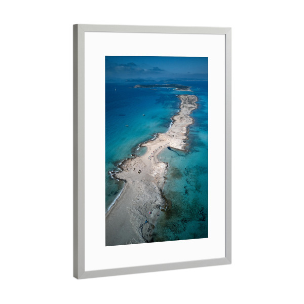 Poster mit Rahmen Silber "Line of Sand" artboxONE - Reise / Strand und Meer