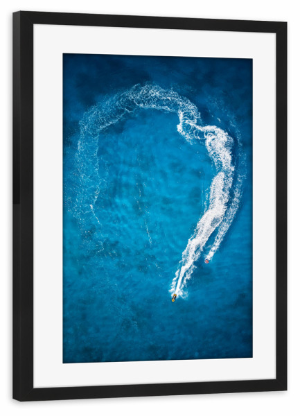 Poster mit Rahmen schwarz "Water Race" artboxONE - Reise / Strand und Meer,Sport