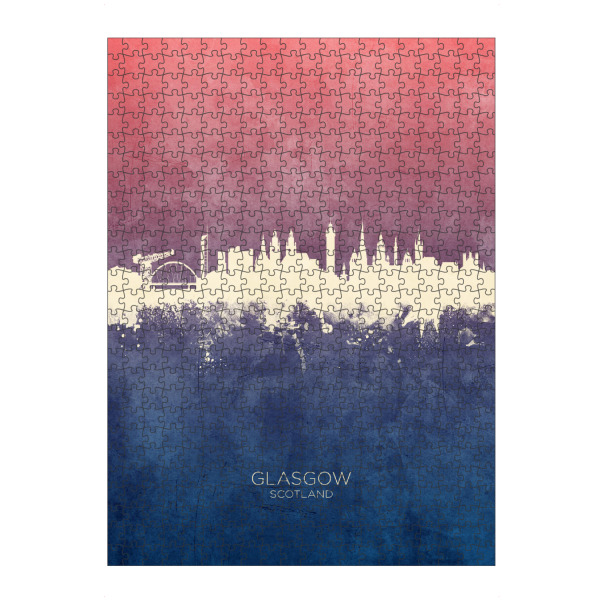 Puzzle Ravensburger "Glasgow Scotland Skyline BlueRose" artboxONE - Städte