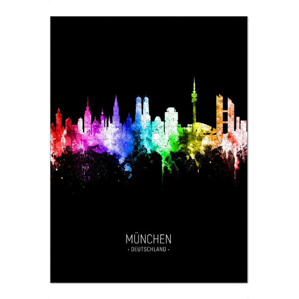 Puzzle Ravensburger "Munich Skyline Colour Black" artboxONE - Städte,Städte / München