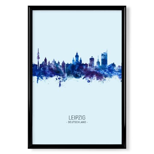 Leipzig Germany Skyline Dark Blue