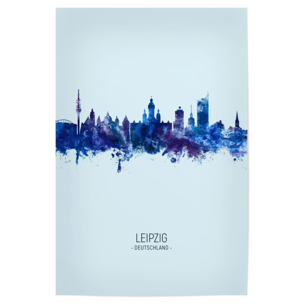 Poster 30x20 cm "Leipzig Germany Skyline Dark Blue" artboxONE - Städte