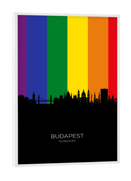 Poster mit weißem Rahmen "Budapest Hungary Skyline Pride" artboxONE - Städte,Städte / Budapest