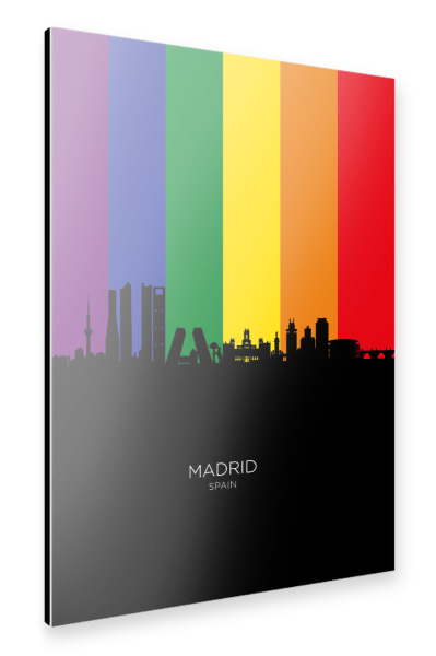 Alu-Dibond "Madrid Spain Skyline Pride" 30x20 cm artboxONE