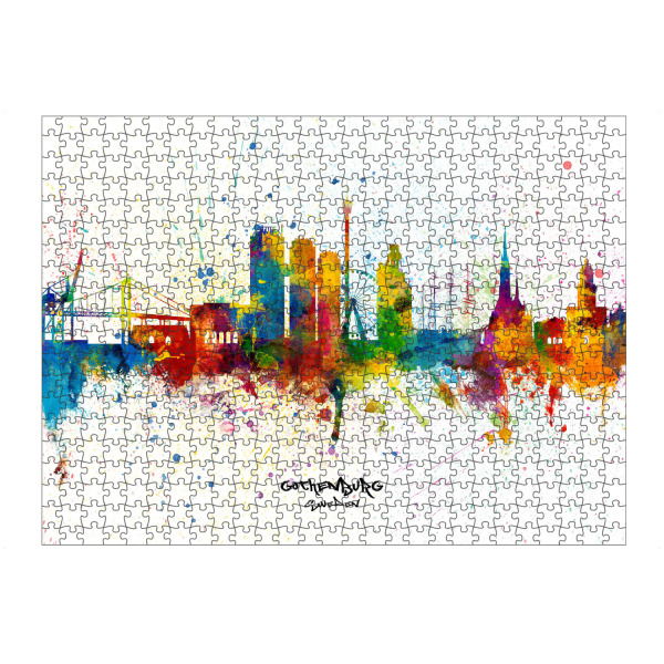 Puzzle Ravensburger "Gothenburg Sweden Skyline Splash" artboxONE - Städte - Gothenburg,Sweden,Skyline,Bunt,Cityscape,Stadtbild,Watercolor,City