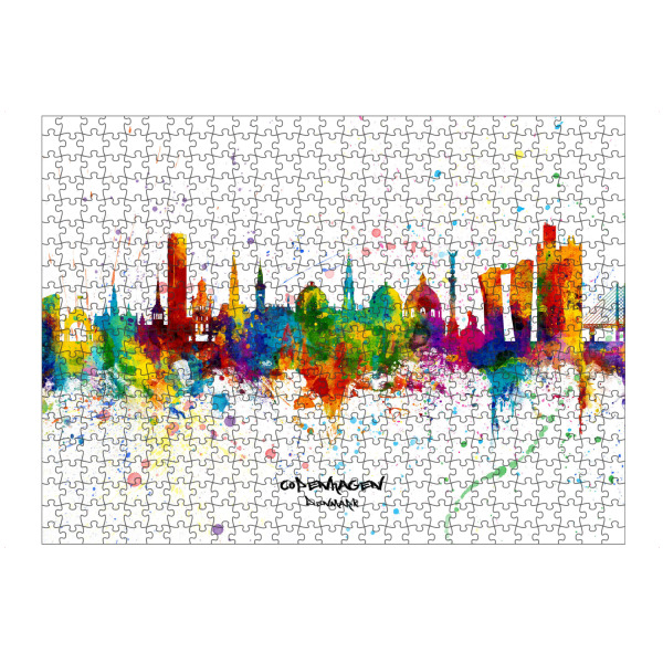 Puzzle Ravensburger "Copenhagen Denmark Skyline Splash" artboxONE - Städte,Städte / København