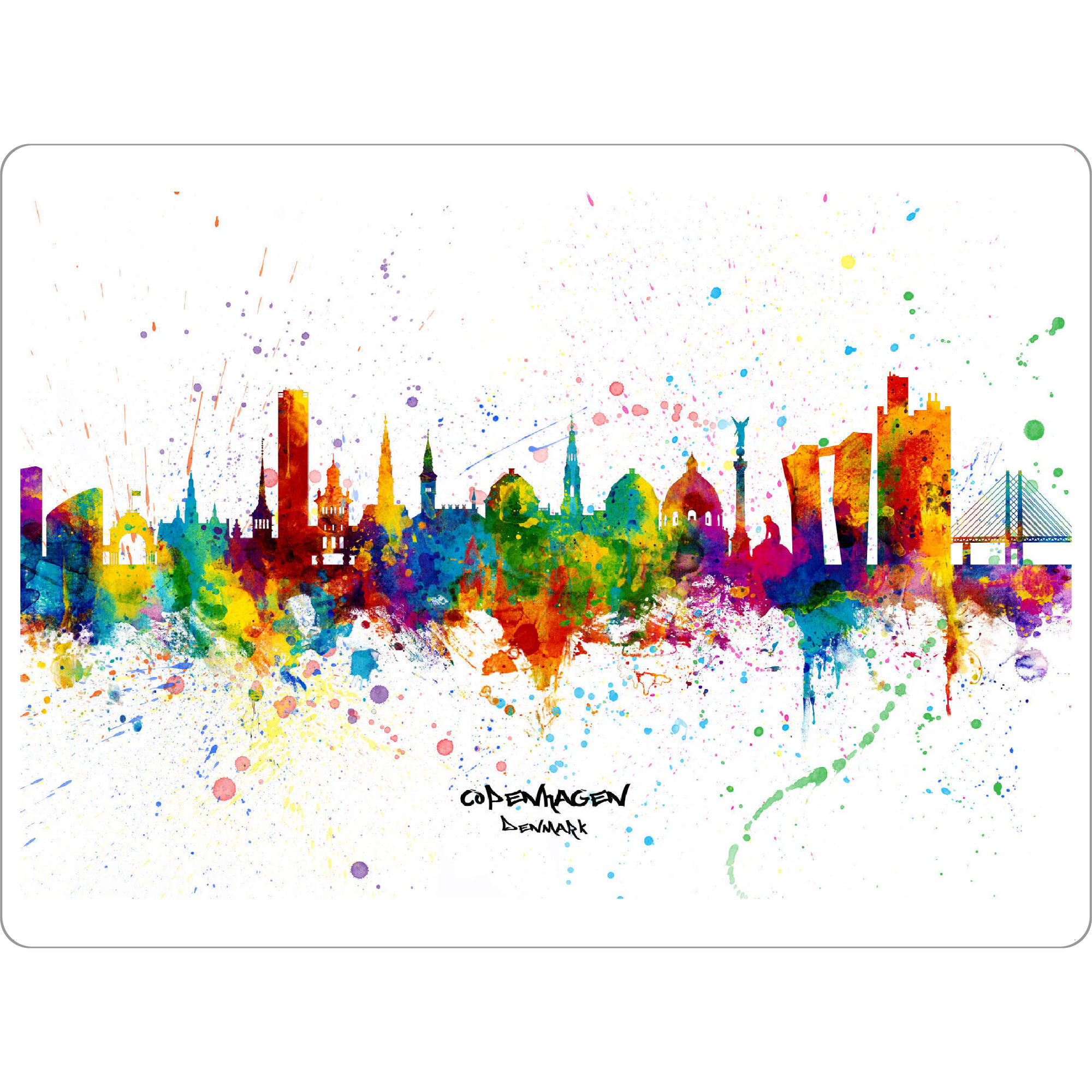 Tischset "Copenhagen Denmark Skyline Splash" artboxONE - Städte,Städte / København