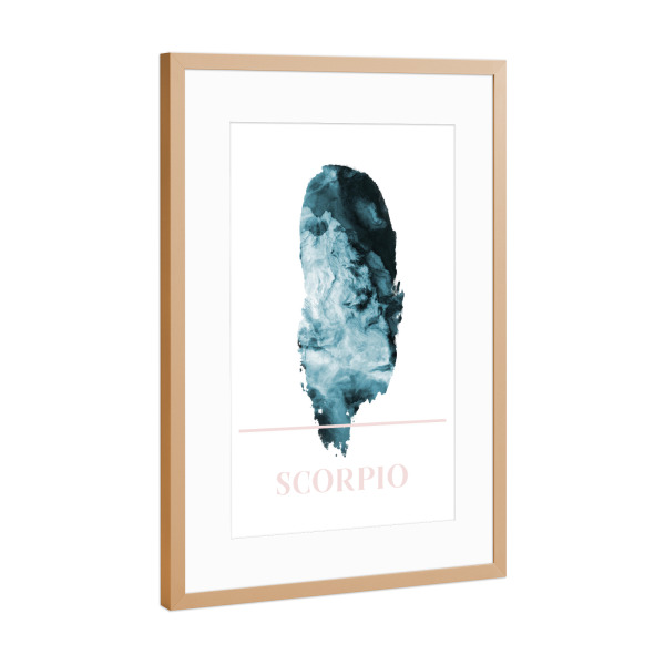 Poster mit Rahmen Kupfer "Agate Zodiac Sign - Scorpio" artboxONE - Abstrakt - Sternzeichen,Pastell,Skorpion,Horoskop,Astrologie