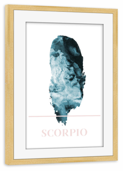 Poster mit Rahmen kiefer "Agate Zodiac Sign - Scorpio" artboxONE - Abstrakt - Sternzeichen,Pastell,Skorpion,Horoskop,Astrologie
