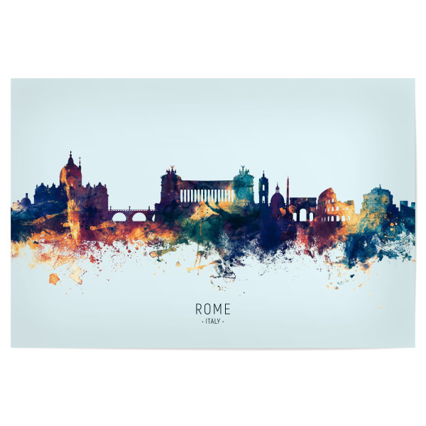 Poster 30x20 cm "Rome Italy Skyline BlueOrange" artboxONE - Städte,Städte / Rom