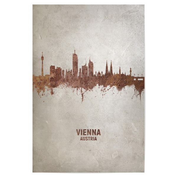 Poster "Vienna Austria Skyline Rust" artboxONE - Städte,Städte / Wien