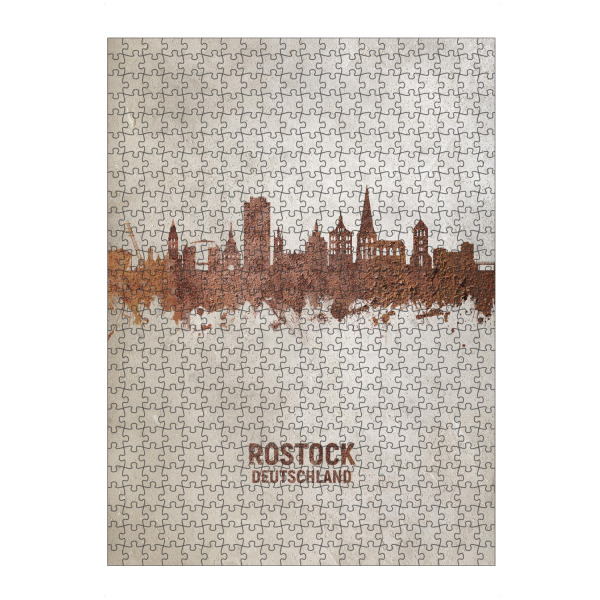 Puzzle Ravensburger "Rostock Germany Skyline Rust" artboxONE - Städte