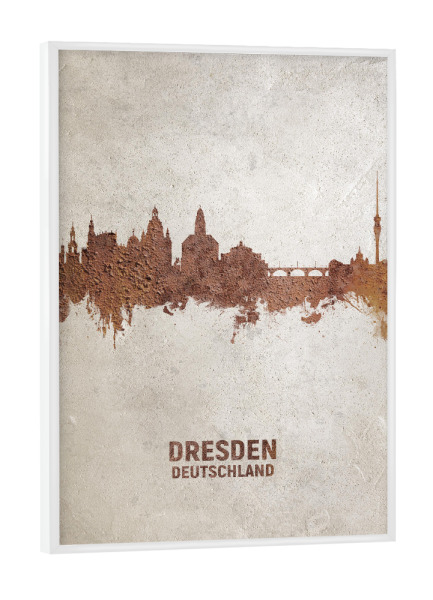 Poster mit weißem Rahmen "Dresden Germany Skyline Rust" artboxONE - Städte,Städte / Dresden