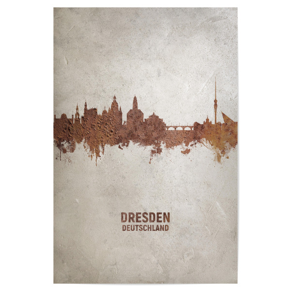 Poster "Dresden Germany Skyline Rust" artboxONE - Städte,Städte / Dresden