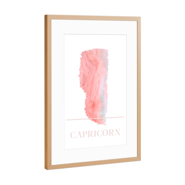 Poster mit Rahmen Kupfer "Agate Zodiac Sign - Capricorn" artboxONE - Abstrakt,Galaxy