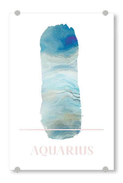 Acrylglasbild "Agate Zodiac Sign - Aquarius" artboxONE - Abstrakt - Sternzeichen,Pastell,Wassermann,Horoskop,Typo,Typografie