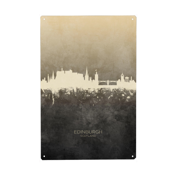 Holzbild "Edinburgh Scotland Skyline Taupe" artboxONE - Städte