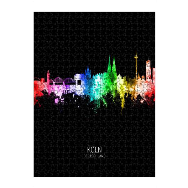 Puzzle Ravensburger "Cologne Skyline Colour Black" artboxONE - Städte,Städte / Köln