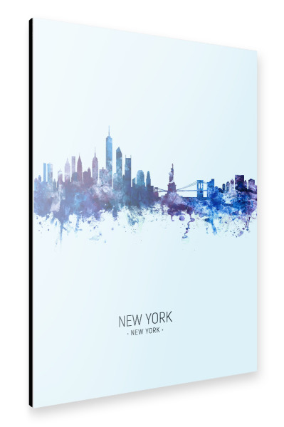 Alu-Dibond "New York Skyline Dark Blue" 30x20 cm artboxONE
