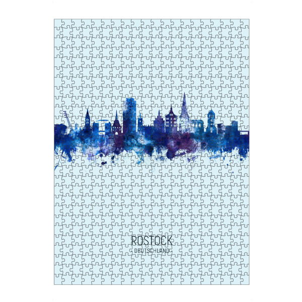 artboxONE Puzzle "Rostock Germany Skyline Dark Blue" artboxONE - Städte
