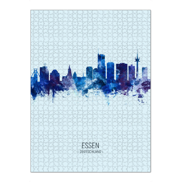 Puzzle Ravensburger "Essen Germany Skyline Dark Blue" artboxONE - Städte