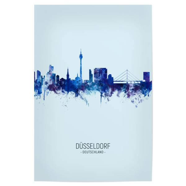 Poster "Düsseldorf Skyline Dark Blue" artboxONE - Städte,Städte / Düsseldorf