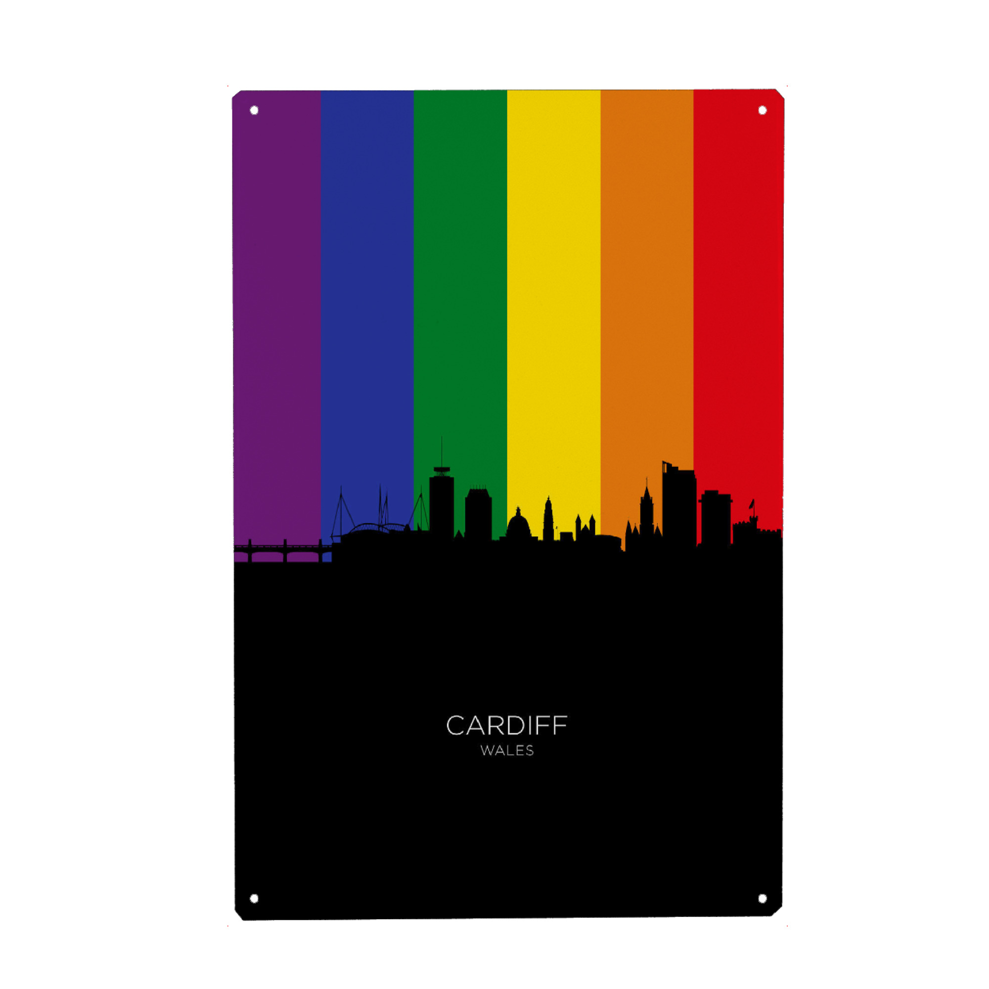 Metall Poster "Cardiff Wales Skyline Pride" artboxONE - Städte