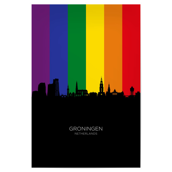Poster 30x20 cm "Groningen Skyline Pride" artboxONE - Städte