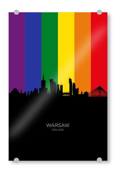 Acrylglasbild "Warsaw Poland Skyline Pride" artboxONE - Städte