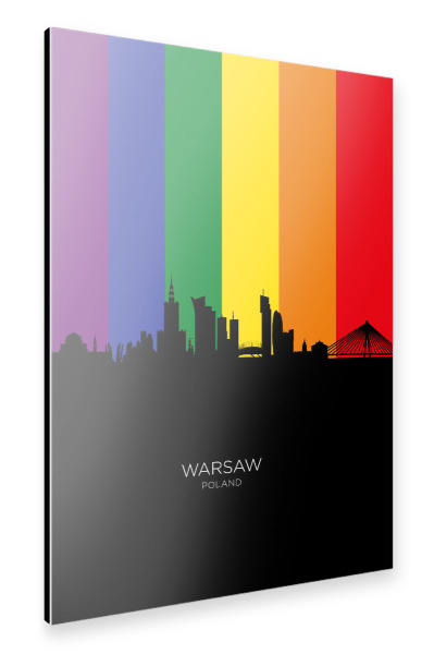 Alu-Dibond "Warsaw Poland Skyline Pride" 30x20 cm artboxONE