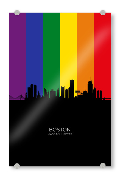 Acrylglasbild "Boston Massachusetts Skyline Pride" artboxONE - Städte,Städte / Boston