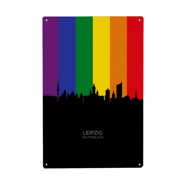 Holzbild "Leipzig Germany Skyline Pride" artboxONE - Städte