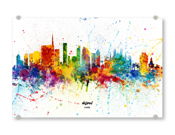 Acrylglasbild "Milan Italy Skyline Splash" artboxONE - Städte