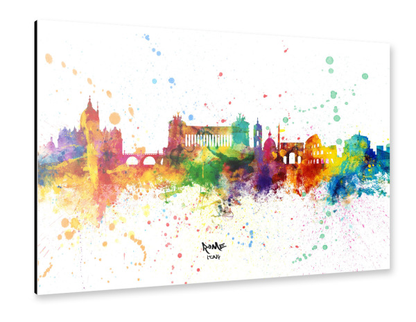Alu-Dibond "Rome Italy Skyline Splash" 30x20 cm artboxONE