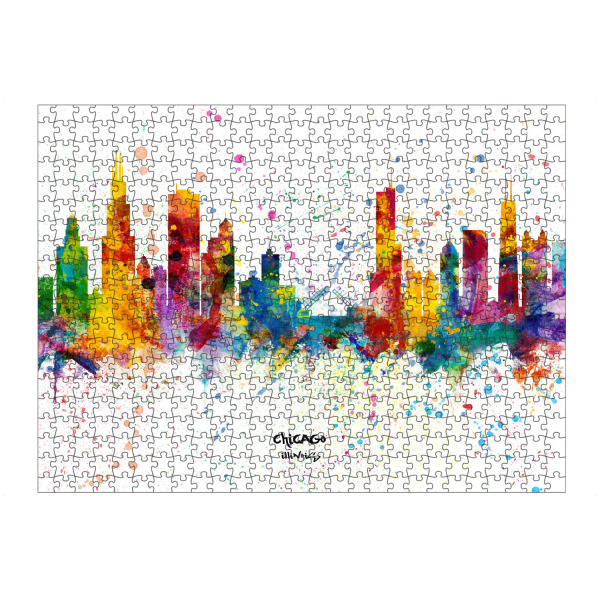 Puzzle Ravensburger "Chicago Illinois Skyline Splash" artboxONE - Städte,Städte / Chicago