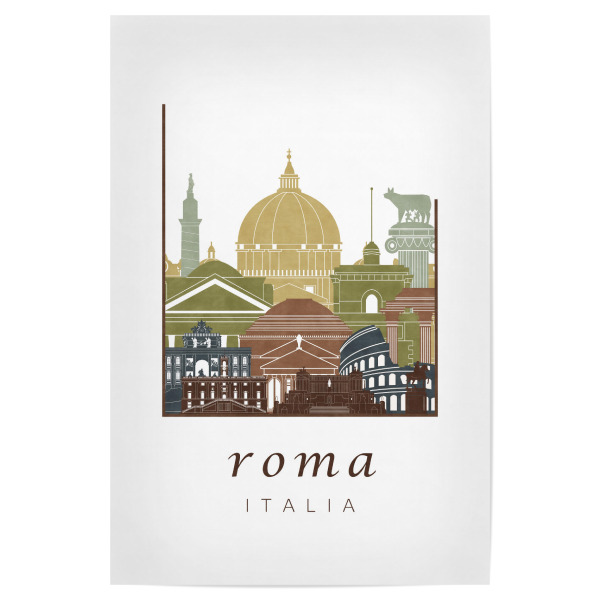 Poster 30x20 cm "Rome skyline light brown" artboxONE - Städte,Architektur,Städte / Rom