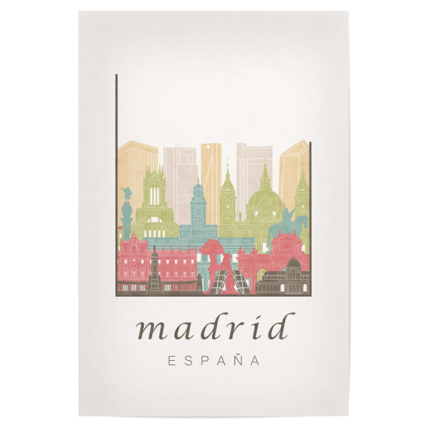 Poster "Madrid skyline pastel" artboxONE - Städte,Architektur