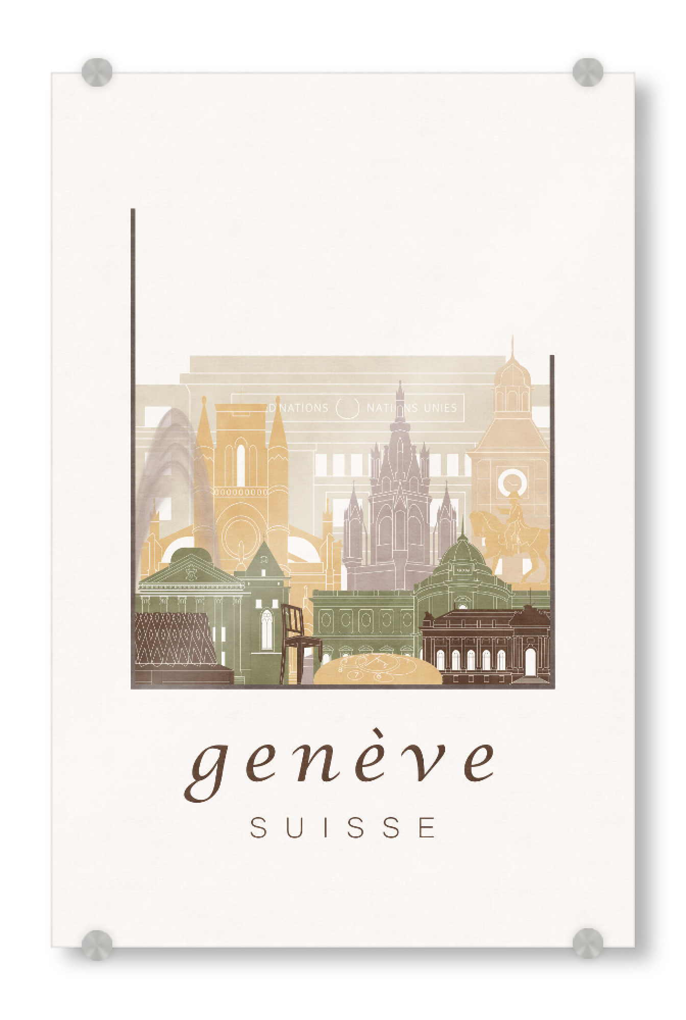 Acrylglasbild "Geneva skyline rustic" artboxONE - Städte,Architektur
