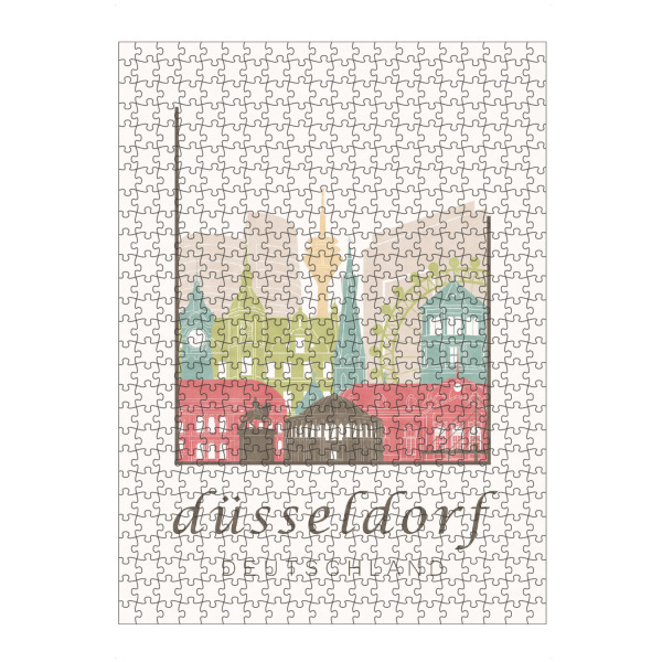 Puzzle Ravensburger "Düsseldorf skyline, pastel" artboxONE - Architektur,Städte / Düsseldorf
