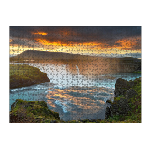 artboxONE Puzzle "Großer Wasserfall im Abendlicht" artboxONE - Natur,Reise