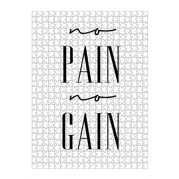 Puzzle Ravensburger "No Pain No Gain" artboxONE - Typografie,Menschen,Schwarzweiß,Sport,Sport / Motivation